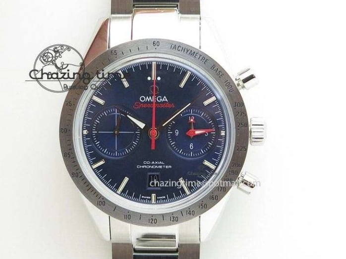 0518 Speedmaster ’57 SS Chrono AXF Best Edition Blue Dial on SS Bracelet A7750 (Free Leather Strap) StreetReady 8281